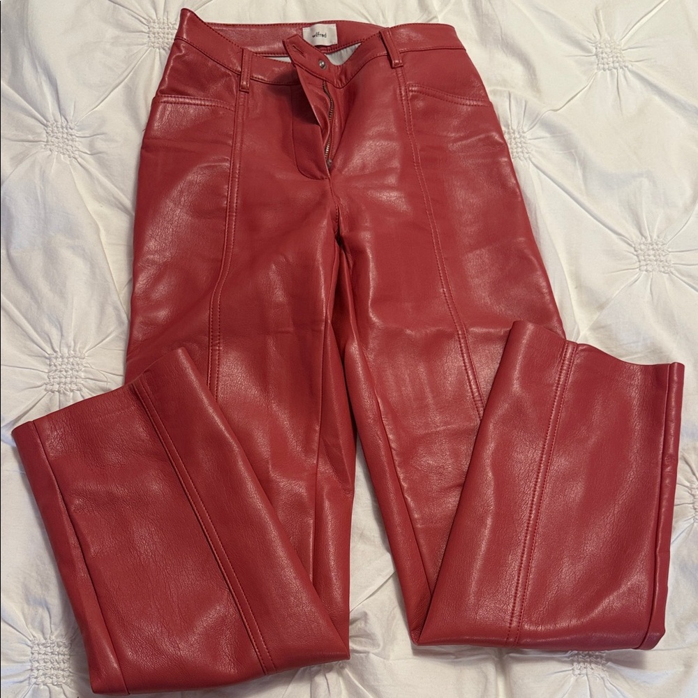 Wilfred Coral Faux Leather Pants